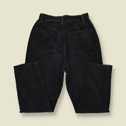 1990s | Liz Claiborne | High-Waisted Corduroy Trousers | Black - w26