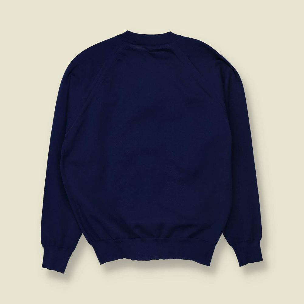 1970s | Poly Knit Cardigan | Navy - 14