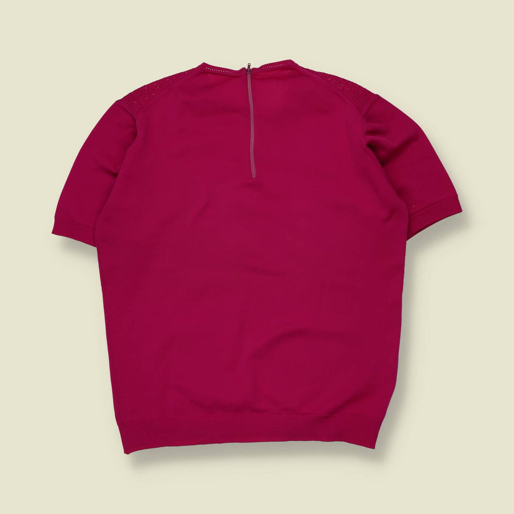 1970s | Short-Sleeve Knit Top | Magenta - 8
