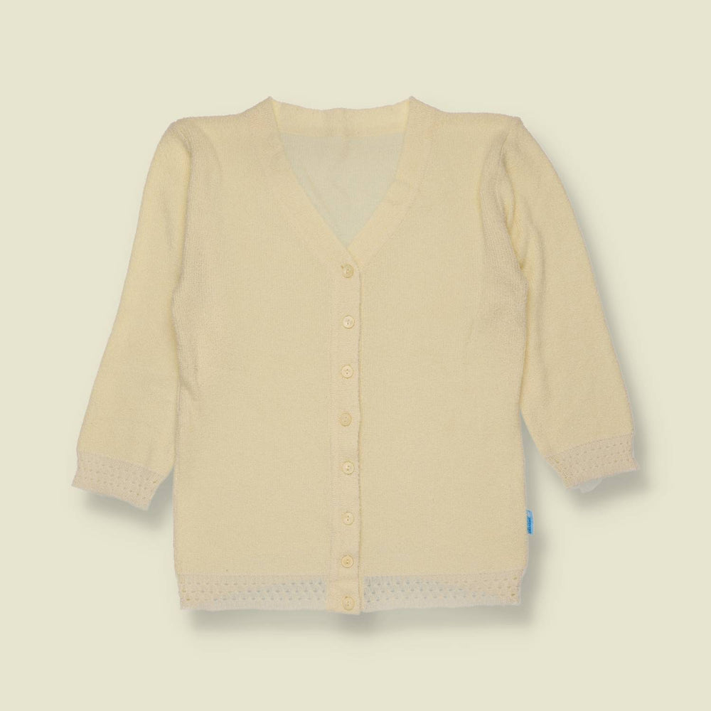 1970s | Wool Poly Blend Cardigan | Cream - 2