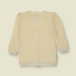 1970s | Wool Poly Blend Cardigan | Cream - 2