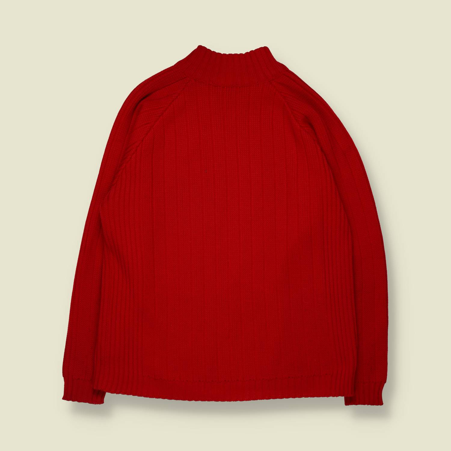 1970s | Ribbed Knit Jumper | Red - 12