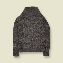1970s | Cable Knit Shawl Collar Cardigan | Grey - 8