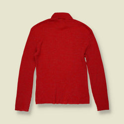 1970s | Ribbed Roll Neck Jumper | Red - 8