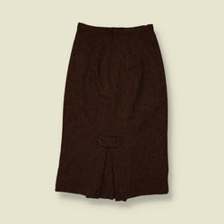 1970s | Tweed Pencil Skirt | Brown - w26