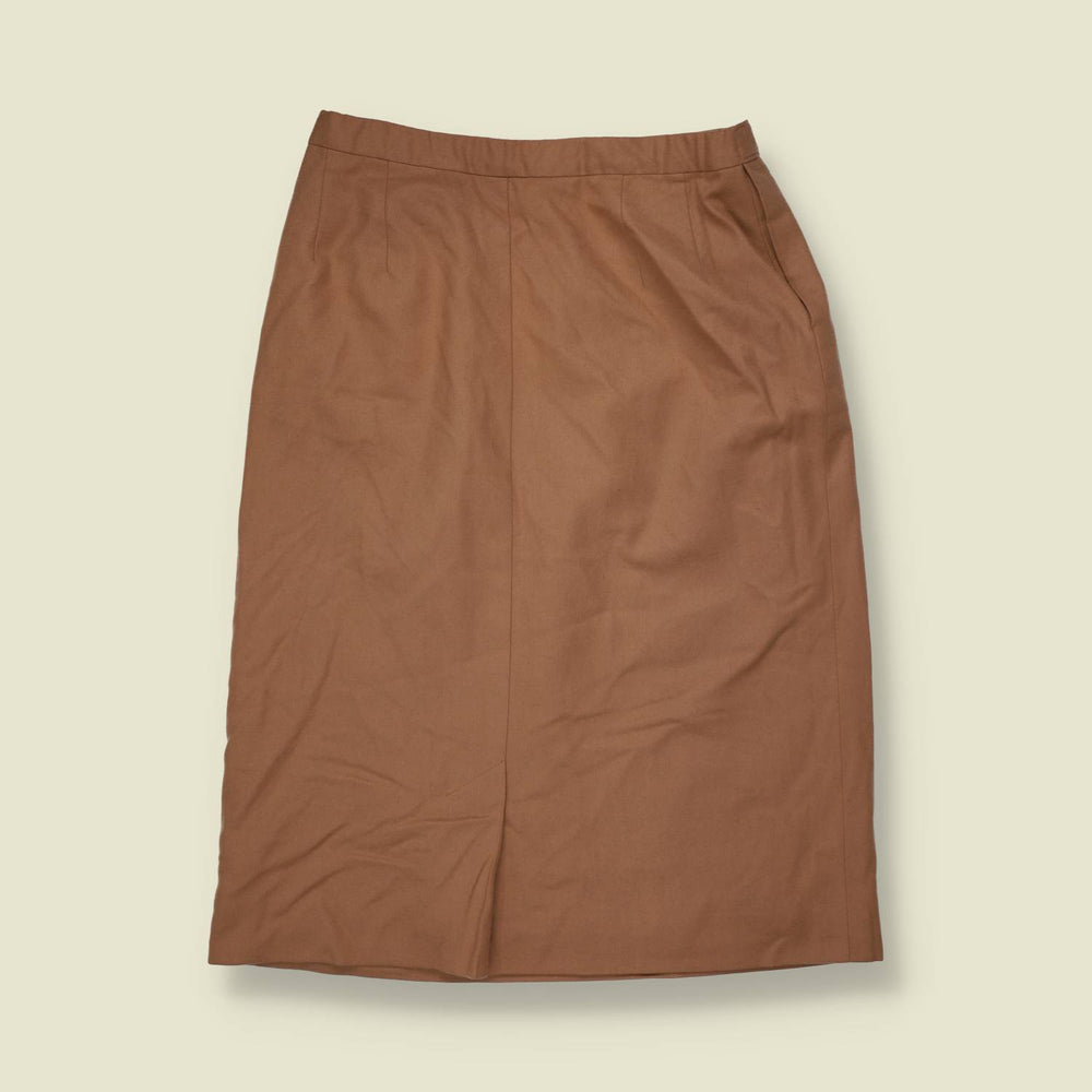 1970s | Pendleton | Virgin Wool Pencil Skirt | Camel - w30