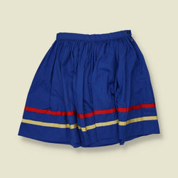 1970s | Ribbon Trim Skirt | Blue - w26