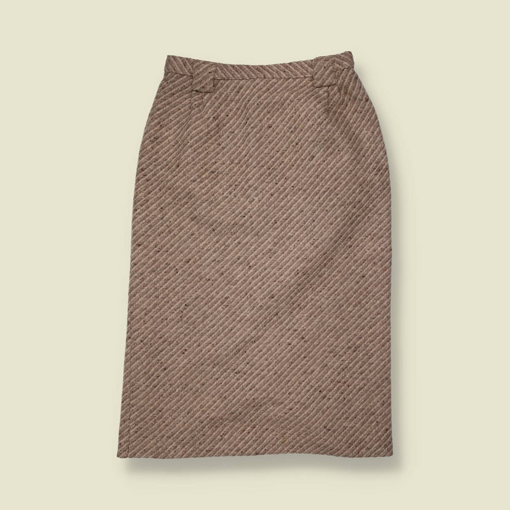 1970s | Tweed Skirt | Brown - w28