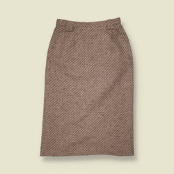 1970s | Tweed Skirt | Brown - w28