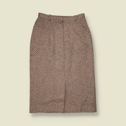 1970s | Tweed Skirt | Brown - w28