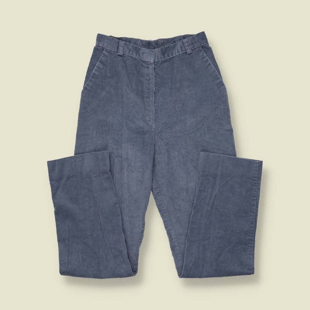 1970s | Wrangler Junior | Corduroy Trousers | Slate Blue - w24