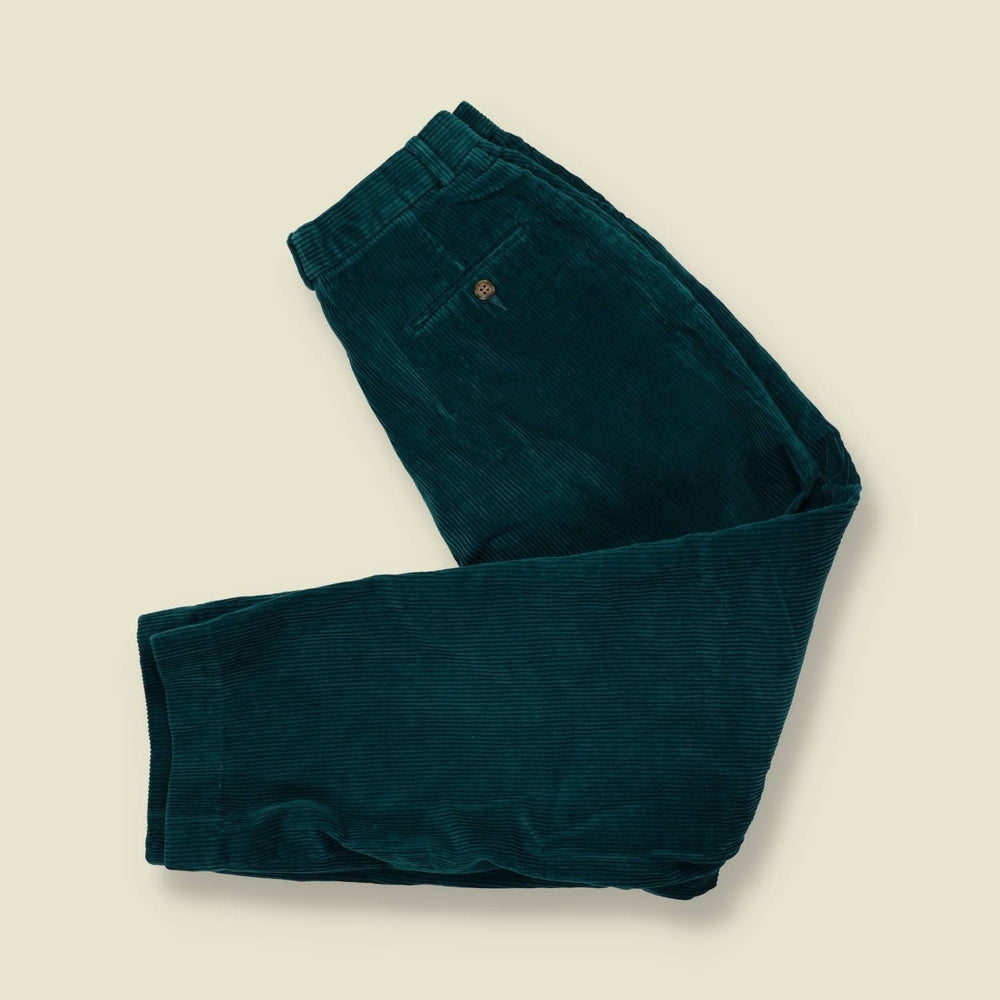 1980s | Corduroy Trousers | Teal - w26