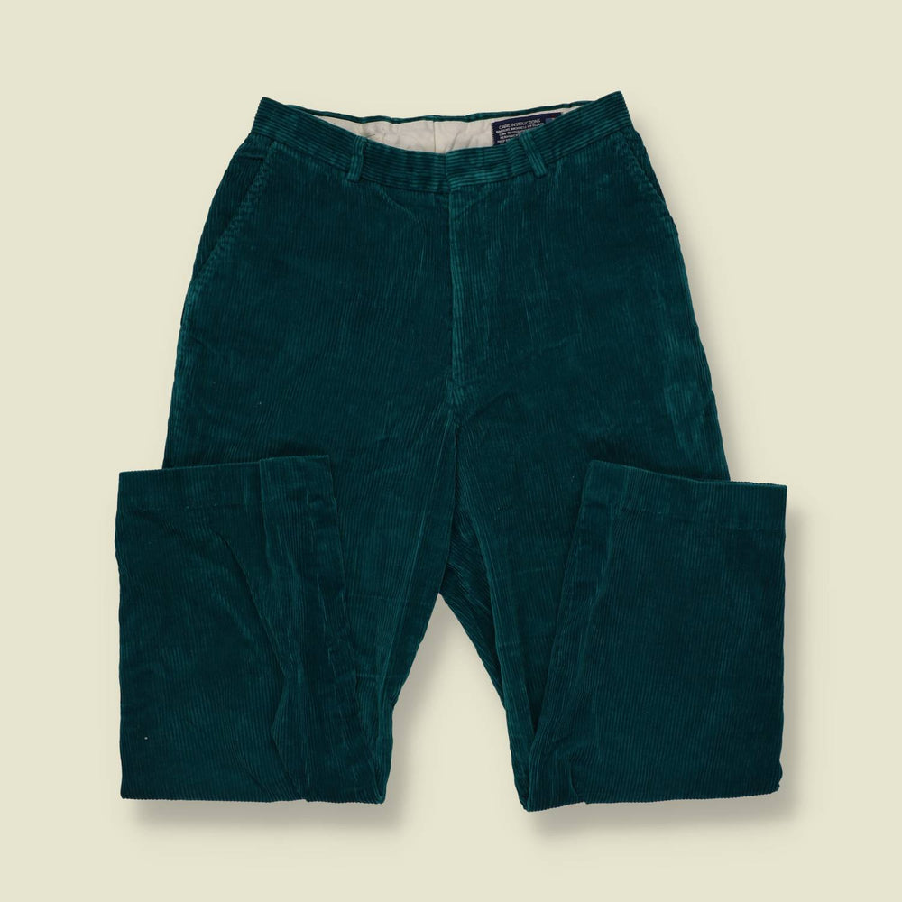 1980s | Corduroy Trousers | Teal - w26