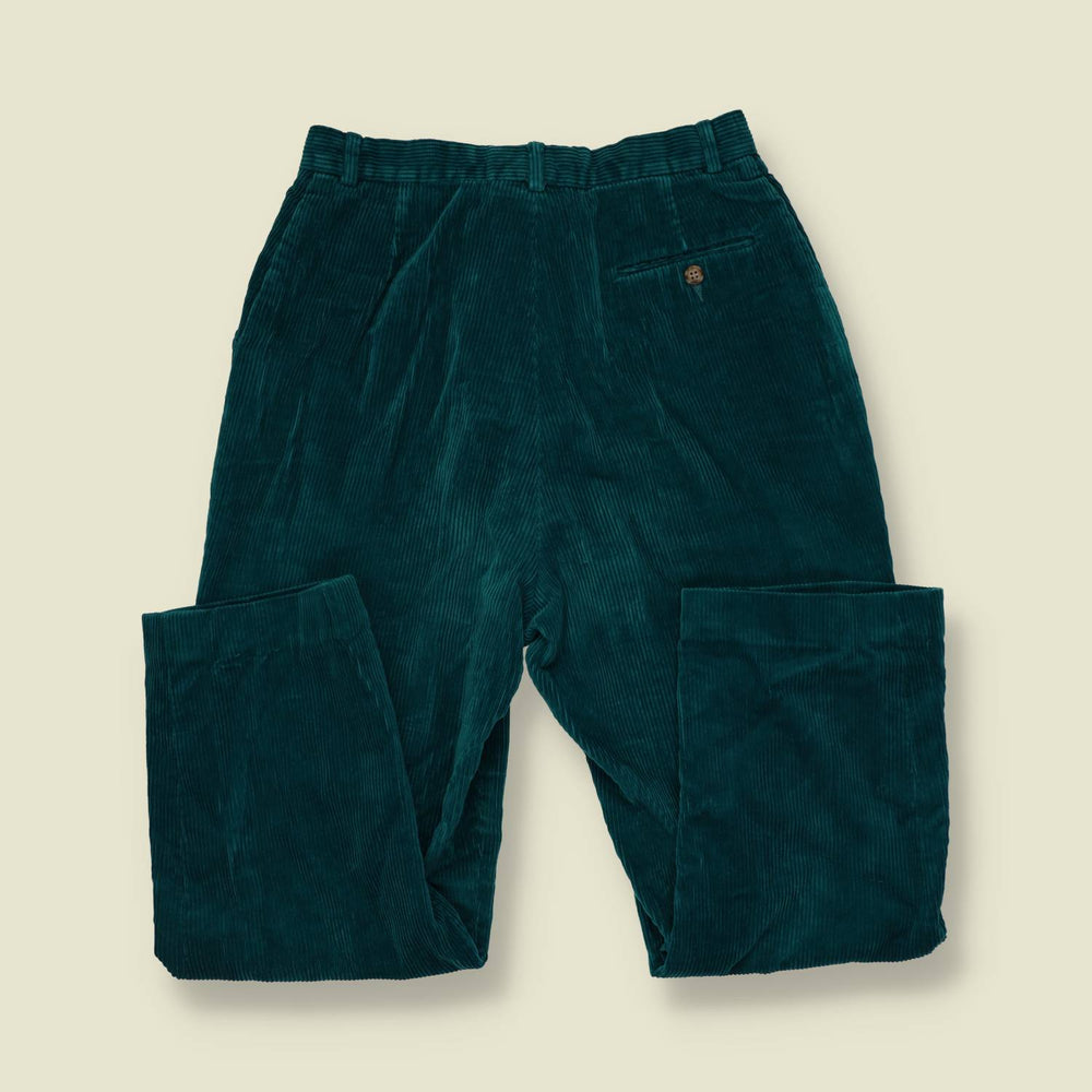 1980s | Corduroy Trousers | Teal - w26