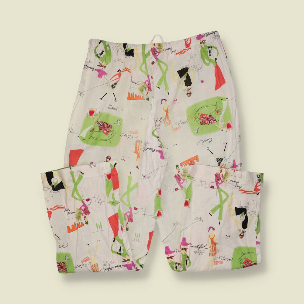 1980s | Munroe and Main | Novelty Print Trousers - L