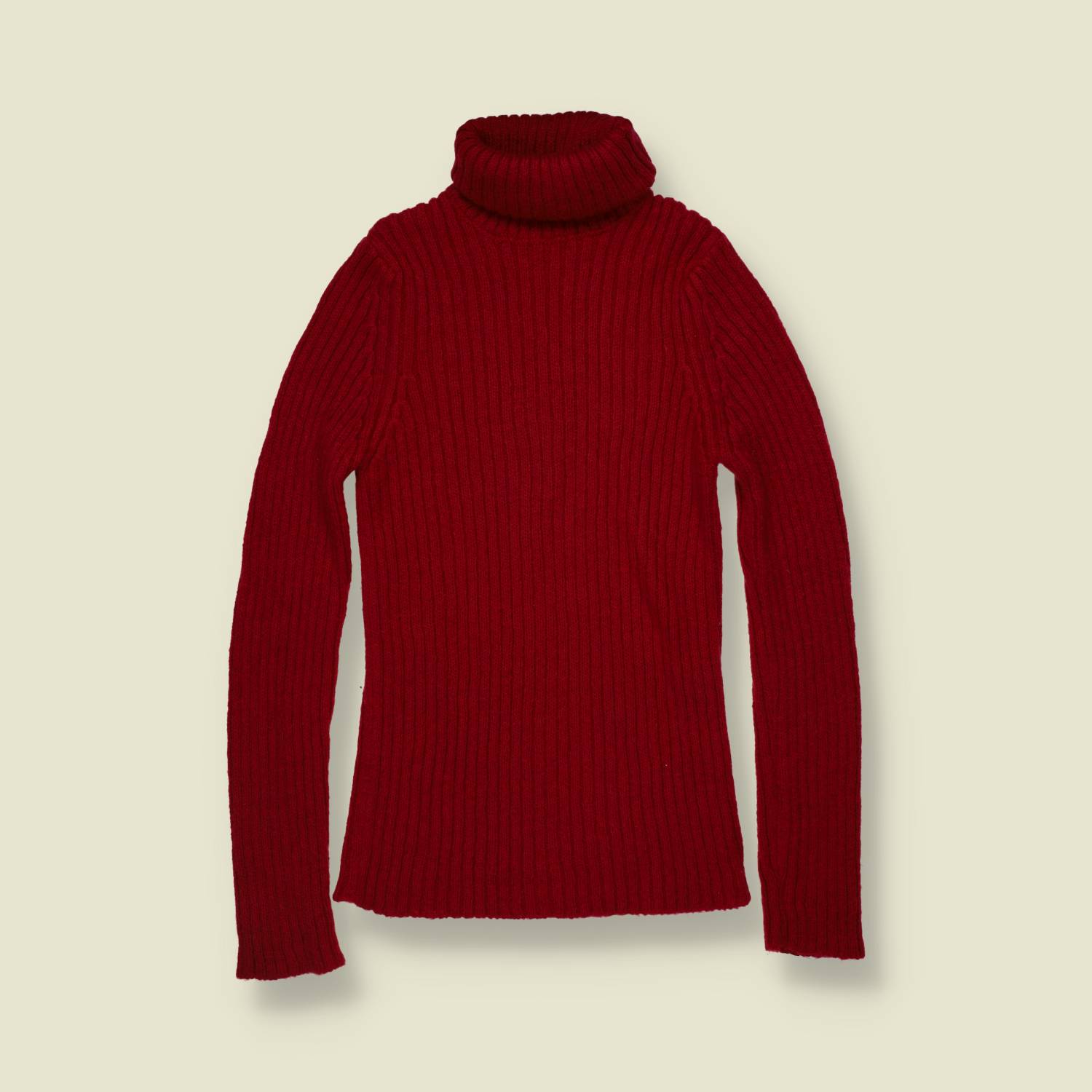 1990s | Sisley | Ribbed Roll Neck Jumper | Burgundy - 6