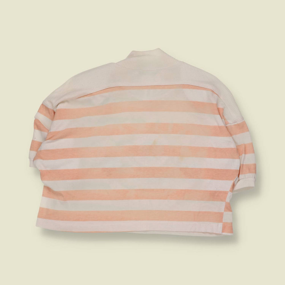 1980s | Never 2nd | Striped Graphic Crop Top | Peach - 20