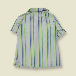 1990s | Jolie Madame | Striped Blouse | Green Blue - 10
