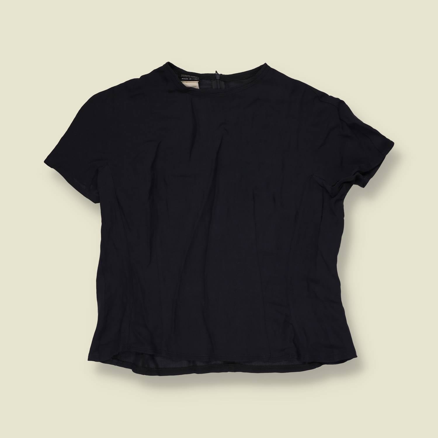 1980s | Giorgio Armani | Rayon Blouse | Black - 12