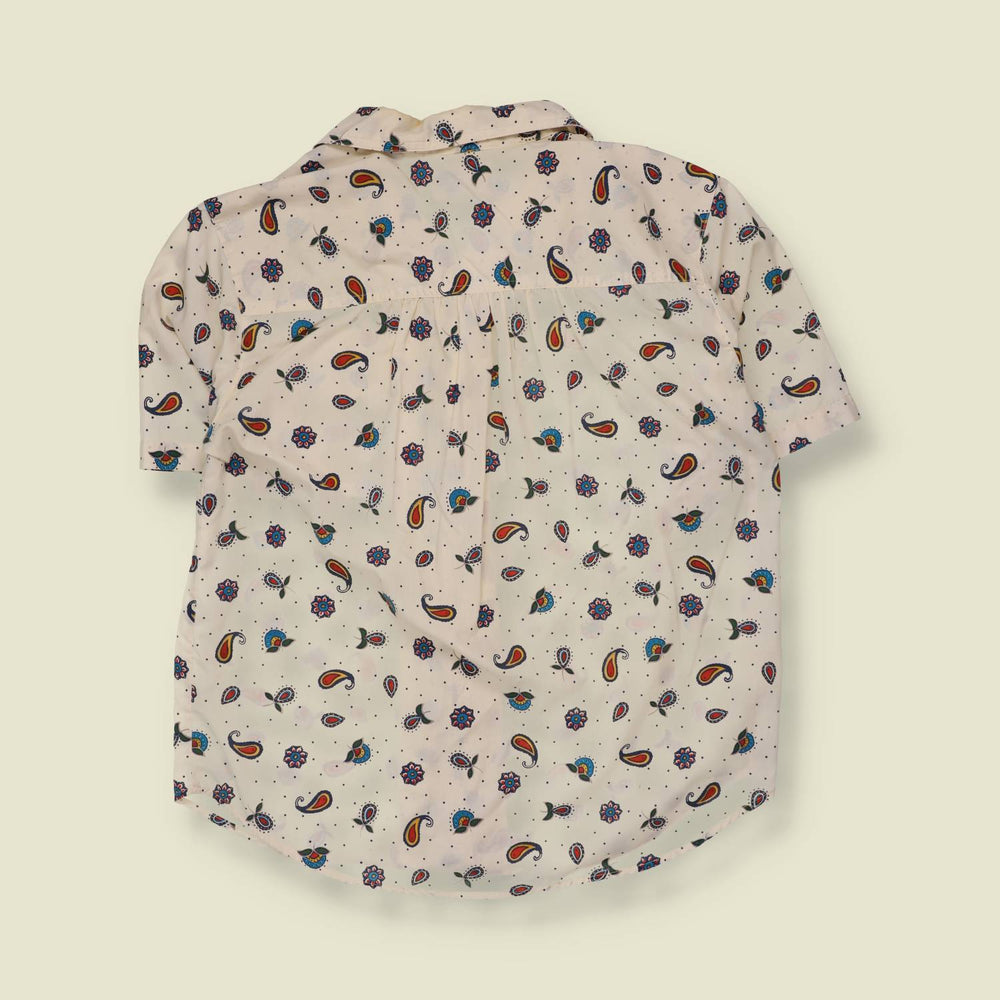 1980s | Sport Carriage Court | Paisley Print Blouse | Cream - 18