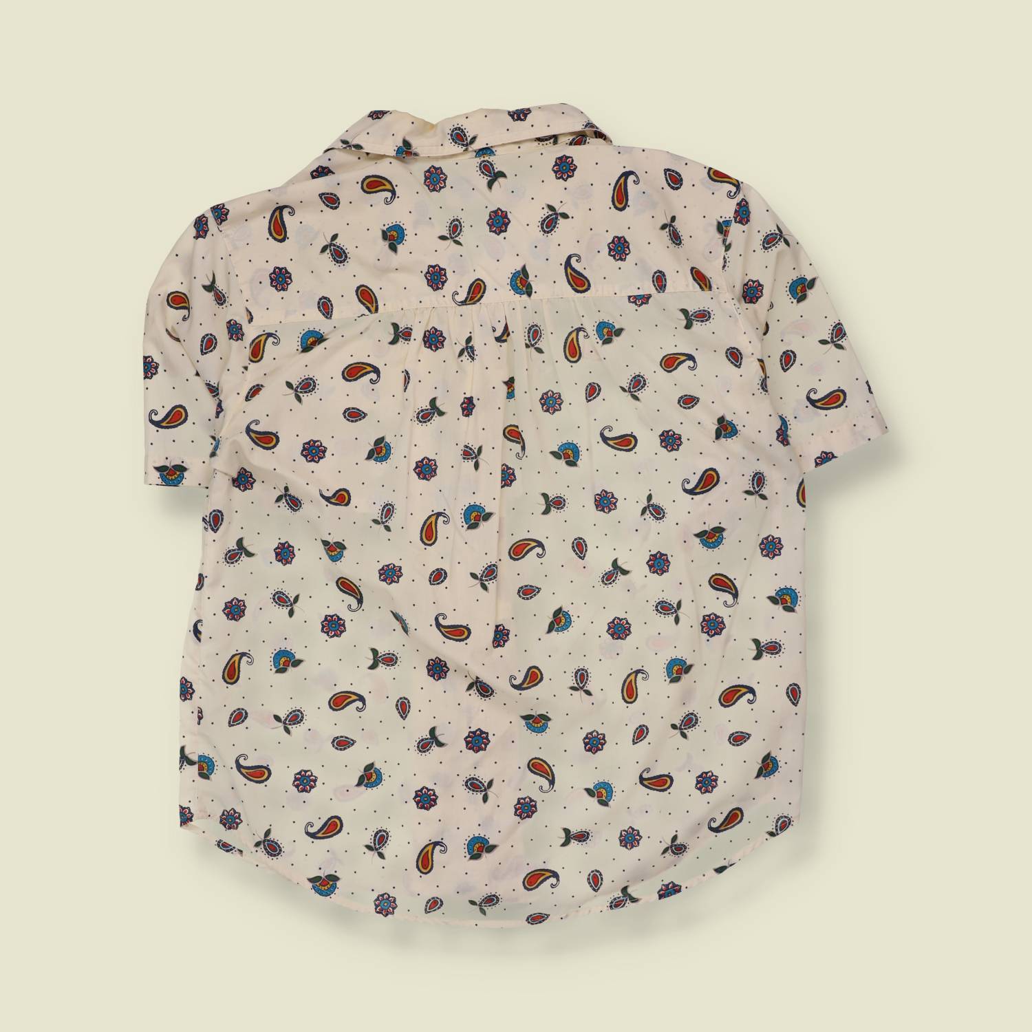 1980s | Sport Carriage Court | Paisley Print Blouse | Cream - 18