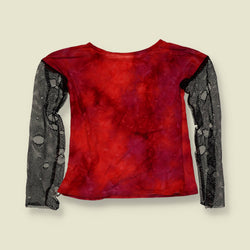 Y2K | Tie-Dye Mesh Sleeve Top | Red - 8