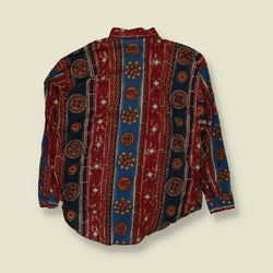 1980s | Aztec Print Blouse | Red Blue - 14