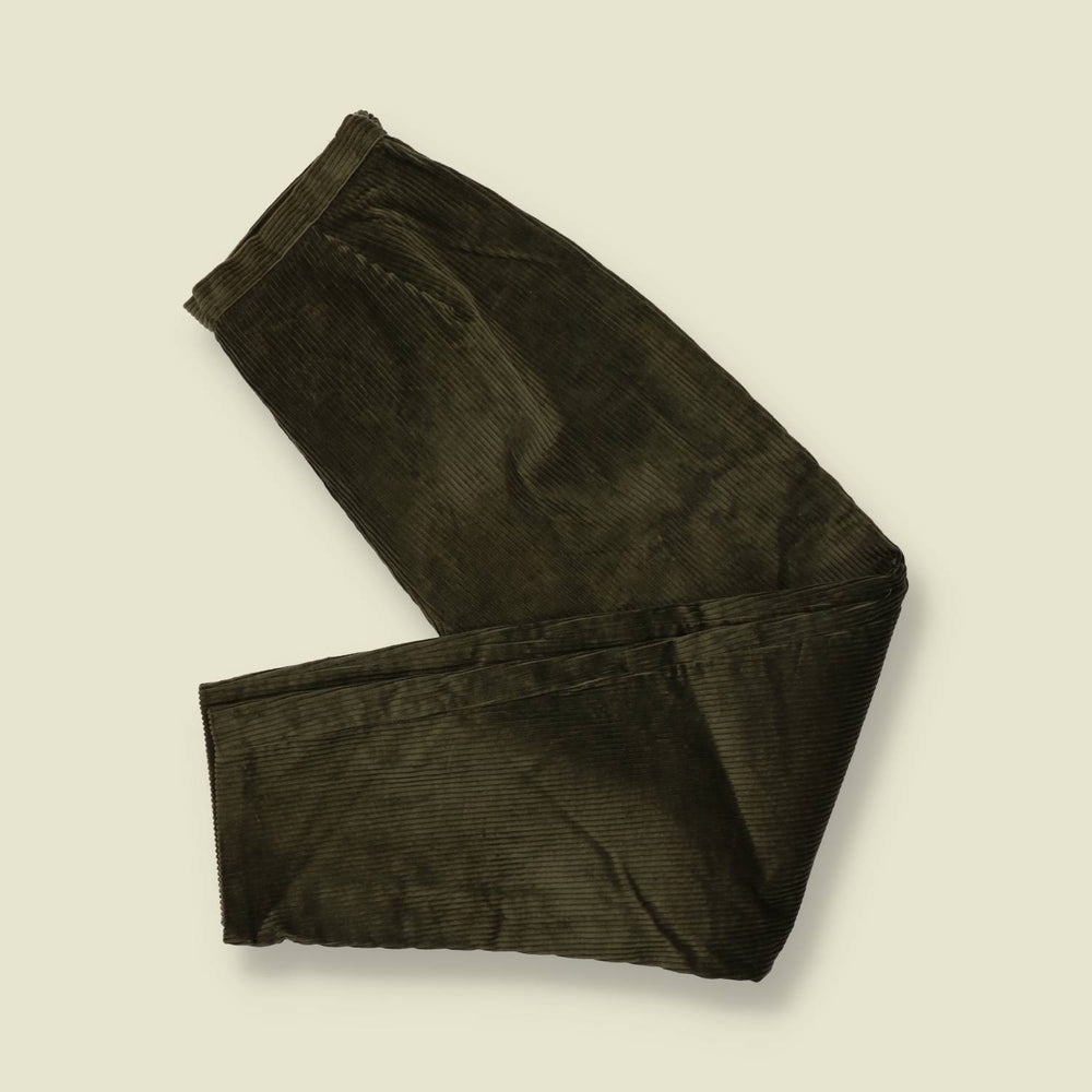 1970s | Corduroy Trousers | Olive - w28