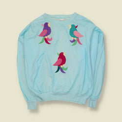 1980s | Dottie Smith Original | Applique Bird Sweatshirt | Blue - 18