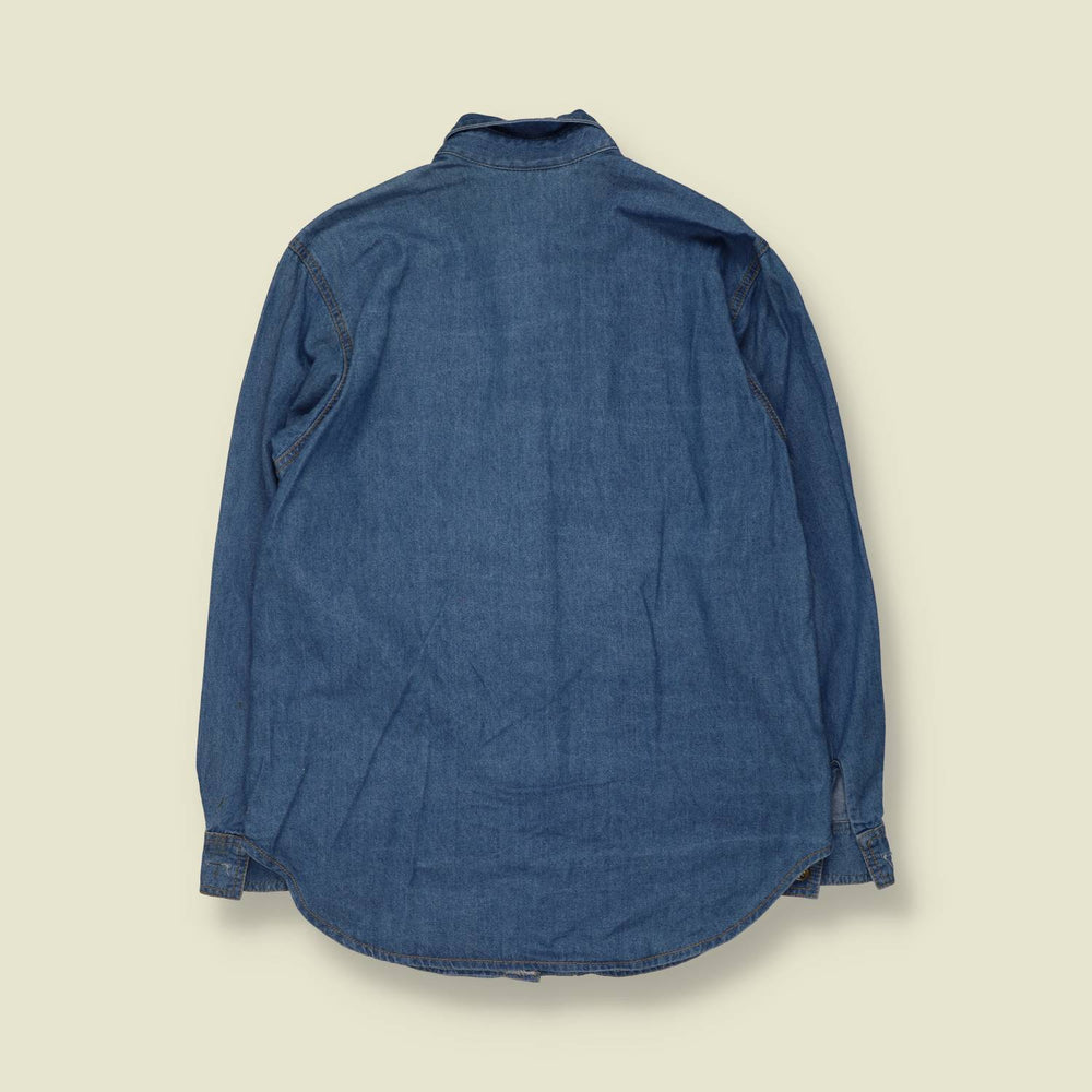 1980s | Studded Denim Shirt | Blue - 16
