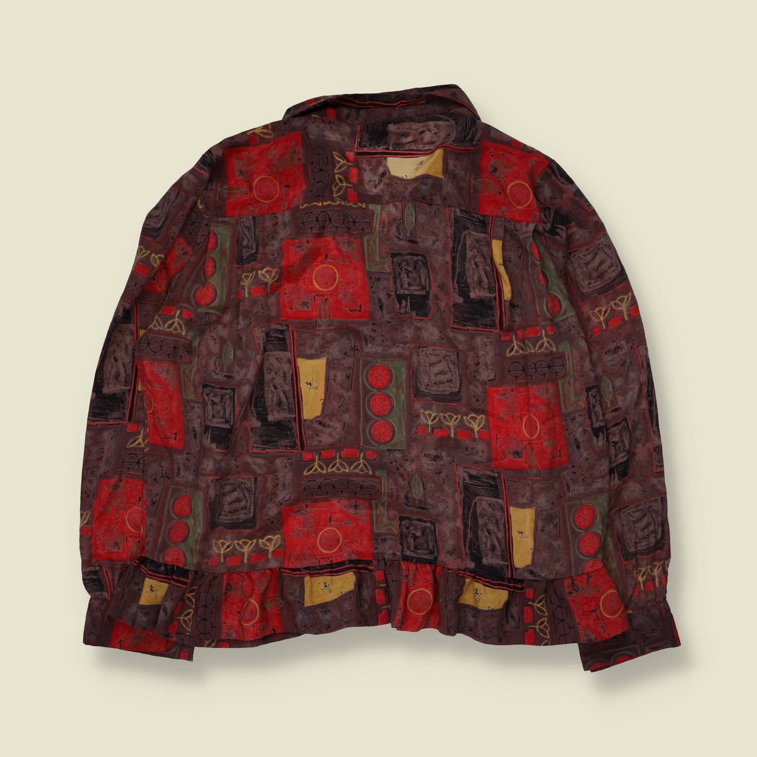 1980s | Abstract Print Blouse | Brown Multi - 16