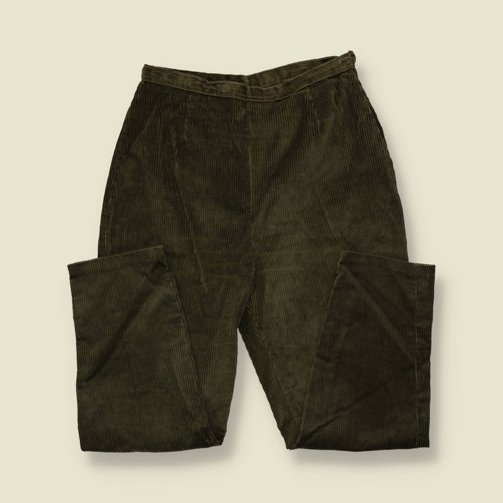 1970s | Corduroy Trousers | Olive - w28
