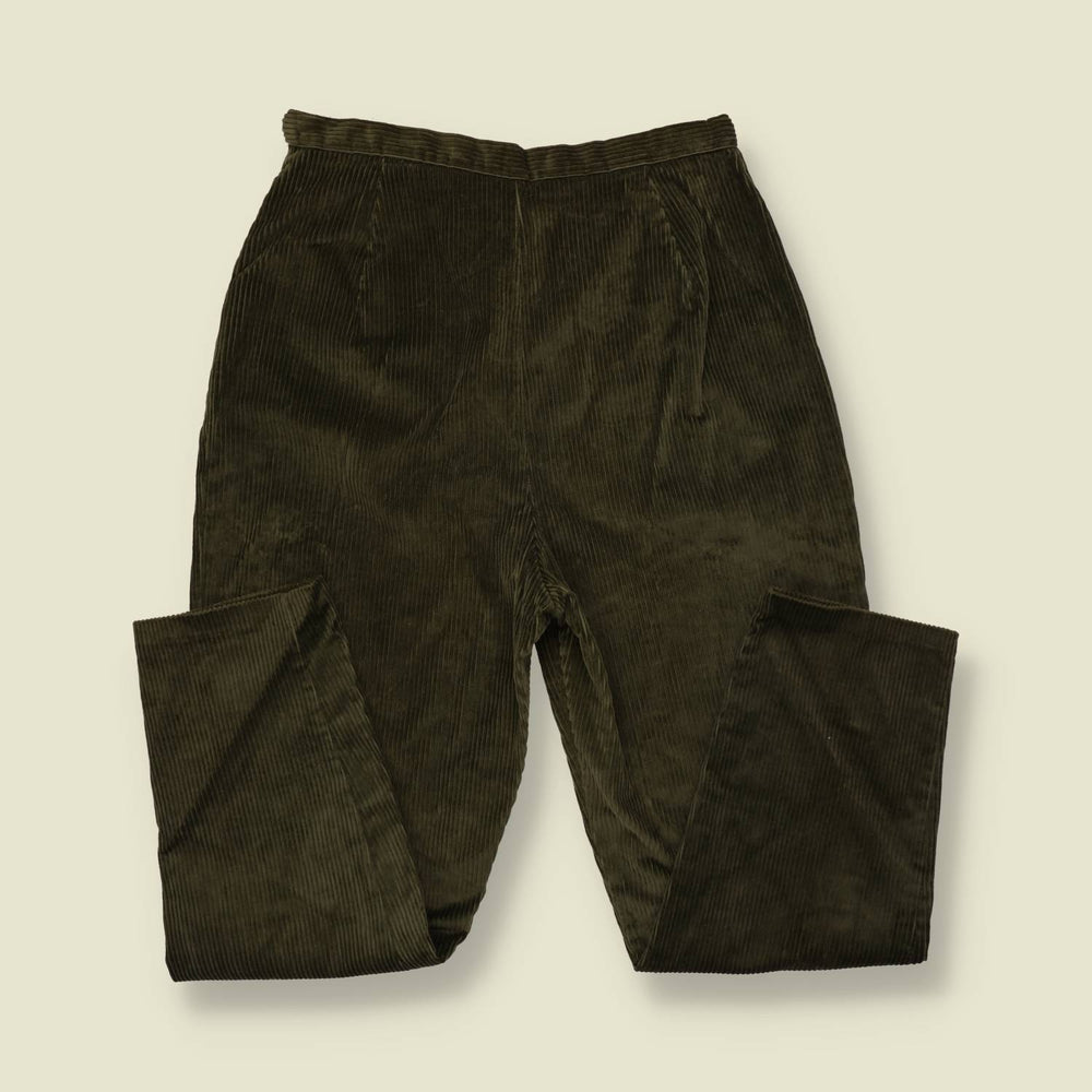 1970s | Corduroy Trousers | Olive - w28