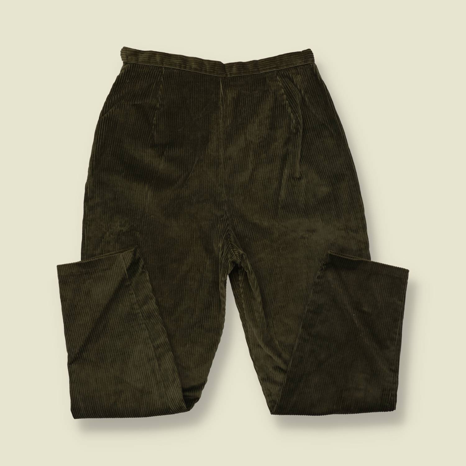 1970s | Corduroy Trousers | Olive - w28