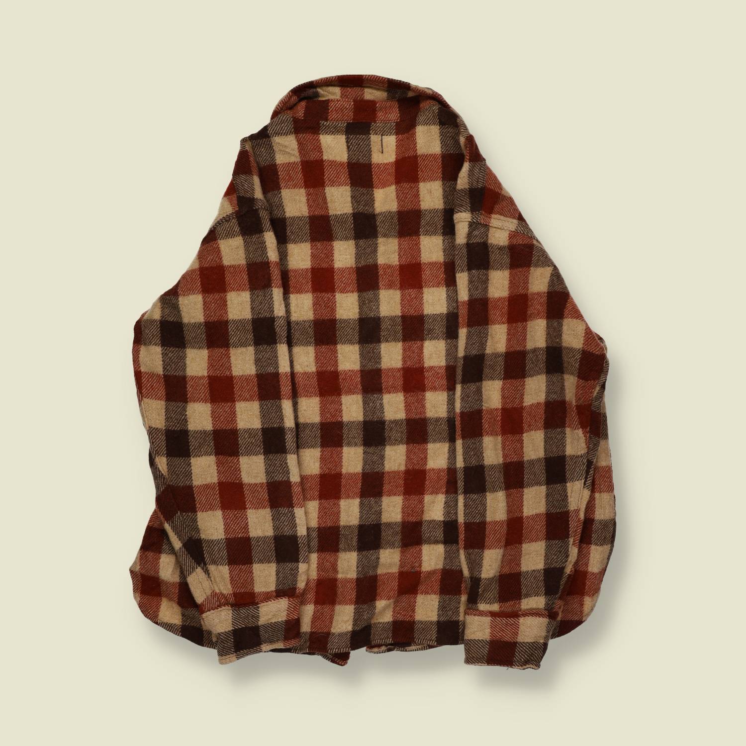 1970s | L.L. Bean Wool Overshirt | Brown/Red Buffalo Check - M/L