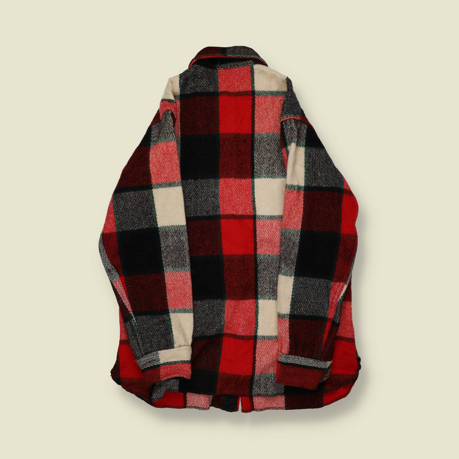 1970s | Woolrich Wool Buffalo Check Shirt Jacket | Red/Black/Cream - S/M