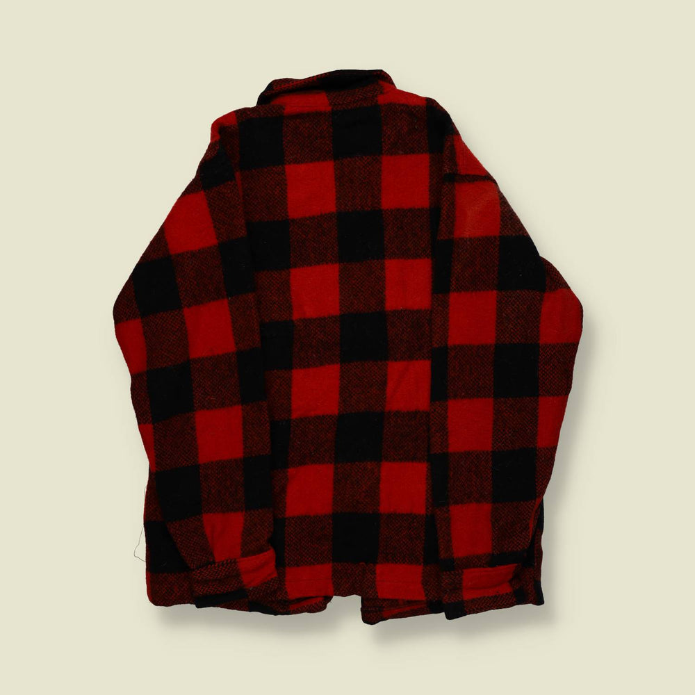 1950s | Winter King Wool Buffalo Plaid Jacket – Red/Black - S