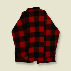 1950s | Winter King Wool Buffalo Plaid Jacket – Red/Black - S