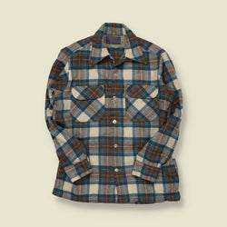 1970s–80s | Pendleton | Wool Plaid Shirt – Brown/Blue/Cream - XS/S