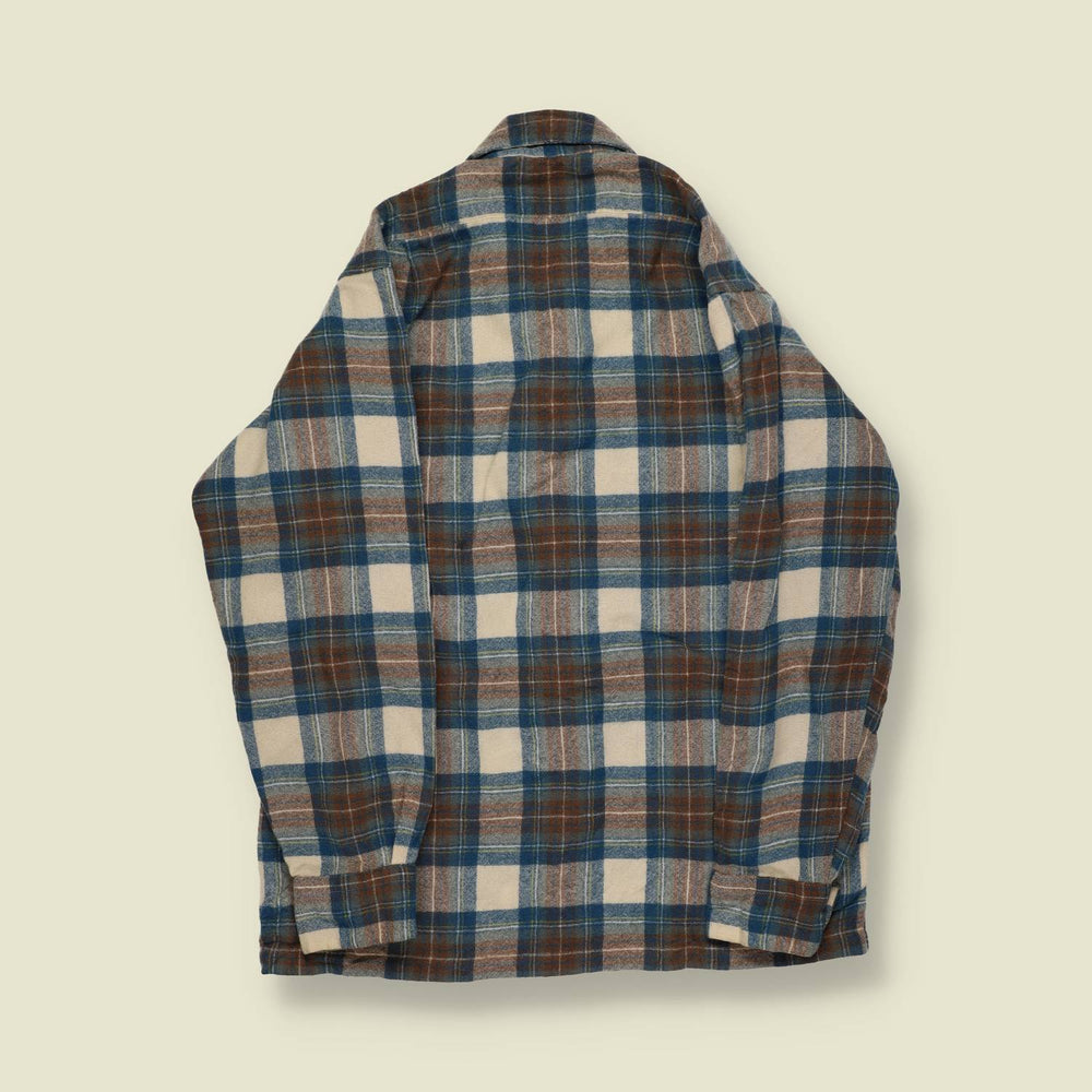 1970s–80s | Pendleton | Wool Plaid Shirt – Brown/Blue/Cream - XS/S