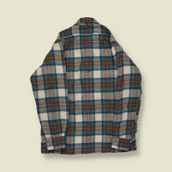 1970s–80s | Pendleton | Wool Plaid Shirt – Brown/Blue/Cream - XS/S