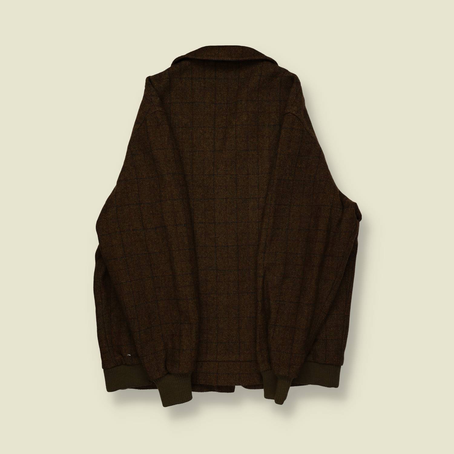 1970s | McGregor Wool Check Jacket | Brown Windowpane – Button Front - L