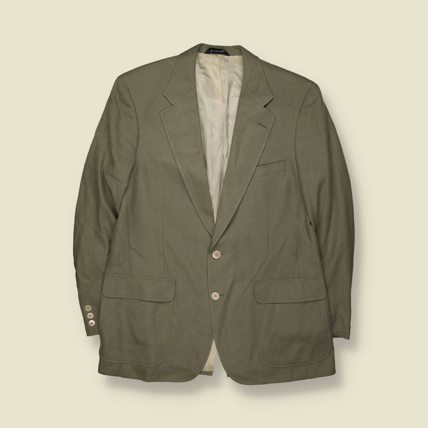 1990s | Burberry | Tailored Blazer | Olive – M