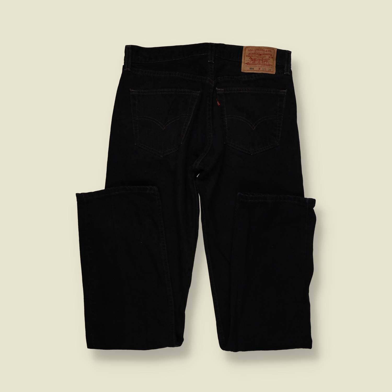 1980s–1990s | Levi’s 501 | Made In USA | Black Denim Jeans – w32