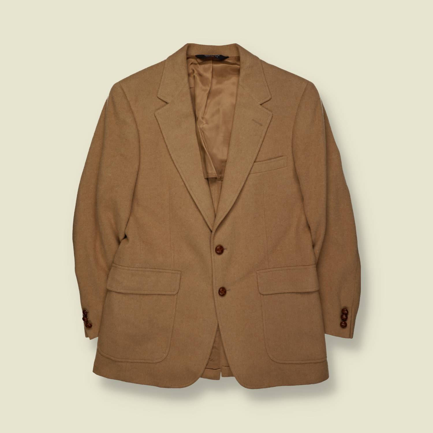1970s | John Alexander | Made In USA | Tailored Blazer | Camel – S