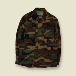 1980s–1990s | U.S. Marines | Woodland Camouflage BDU Field Shirt – S