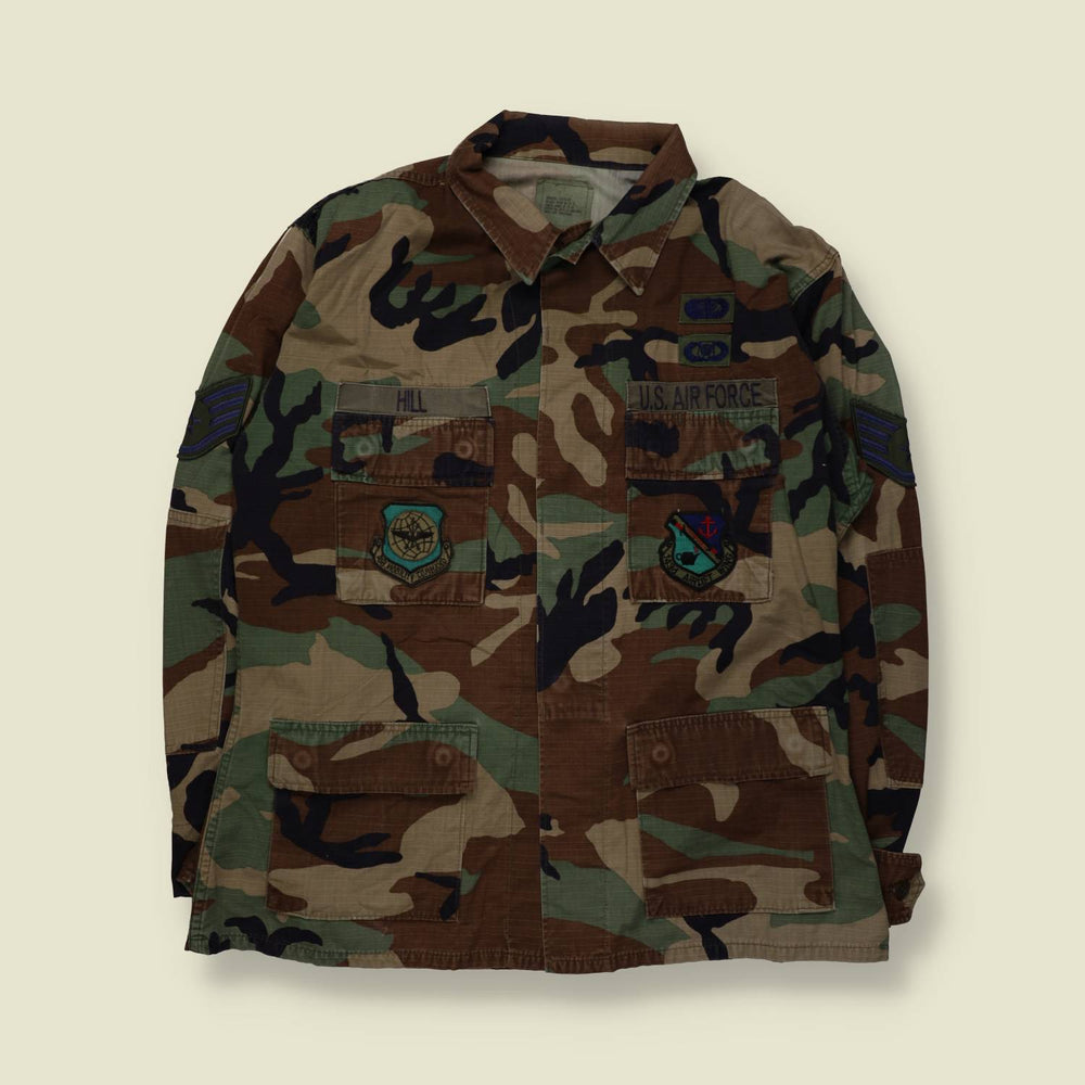 1980s–1990s | U.S. Air Force |  Woodland Camouflage BDU Field Shirt – XL