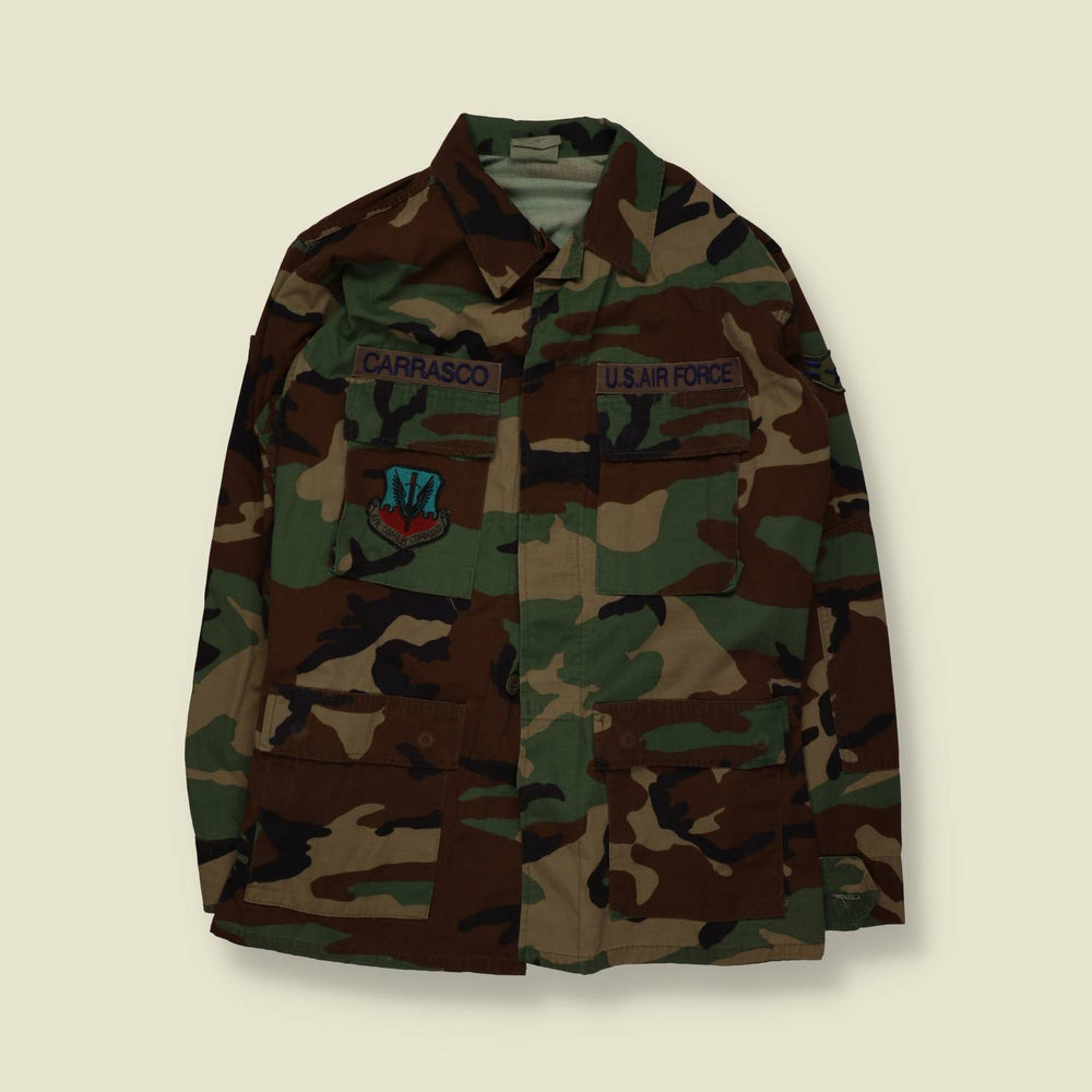 1980s–1990s | U.S. Air Force |  Woodland Camouflage BDU Field Shirt – M