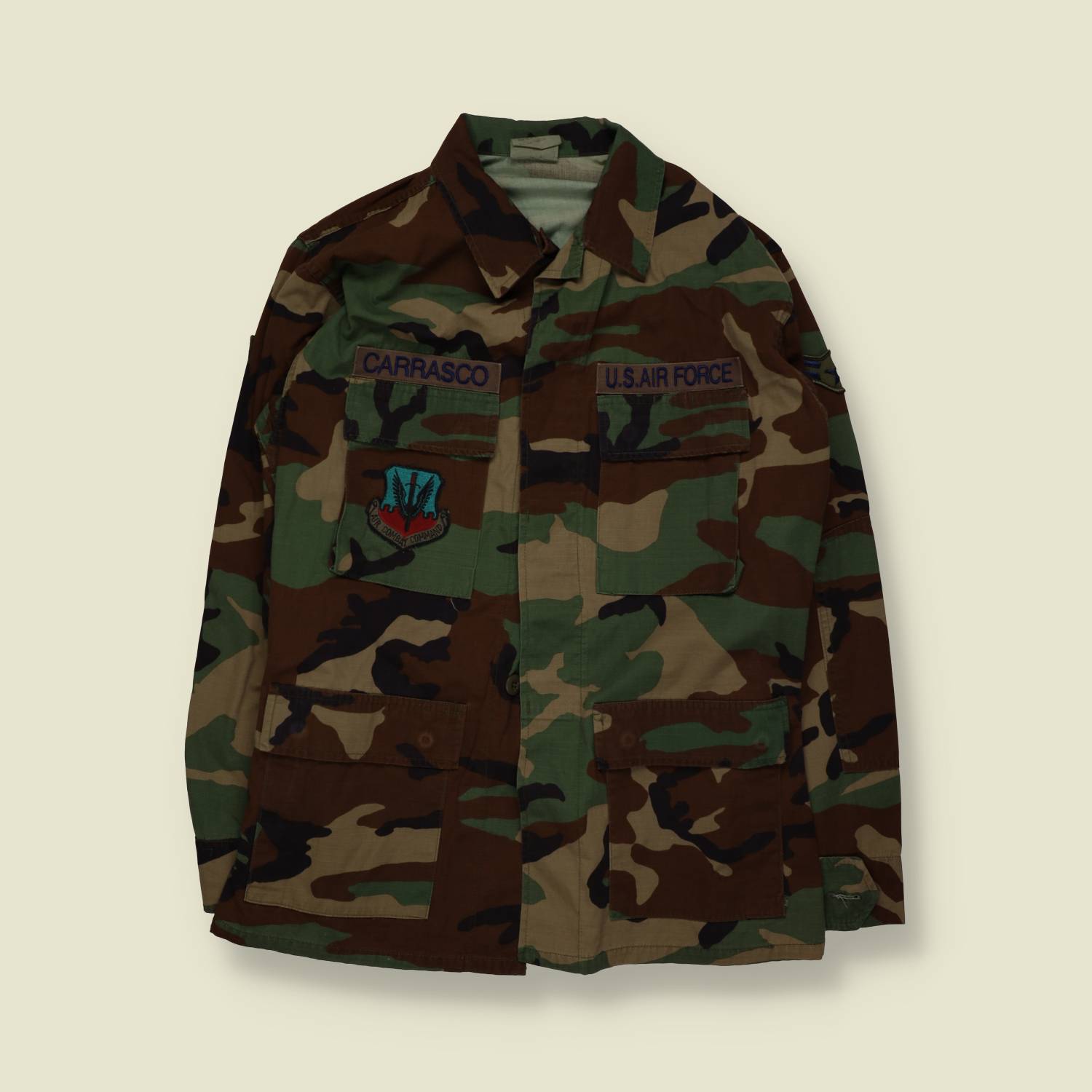 1980s–1990s | U.S. Air Force |  Woodland Camouflage BDU Field Shirt – M