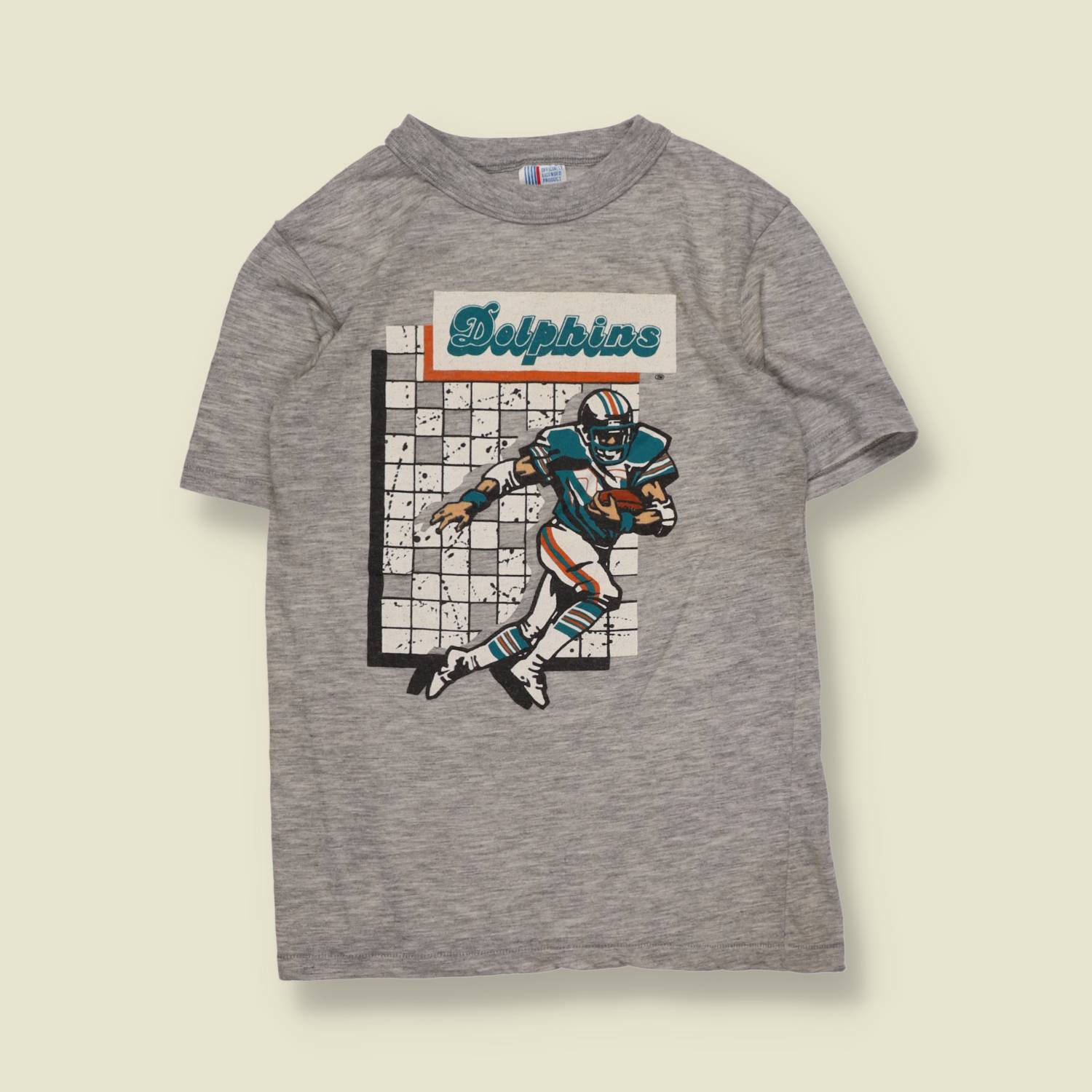 1970s | Miami Dolphins | Graphic T-Shirt | Heather Grey – XXS